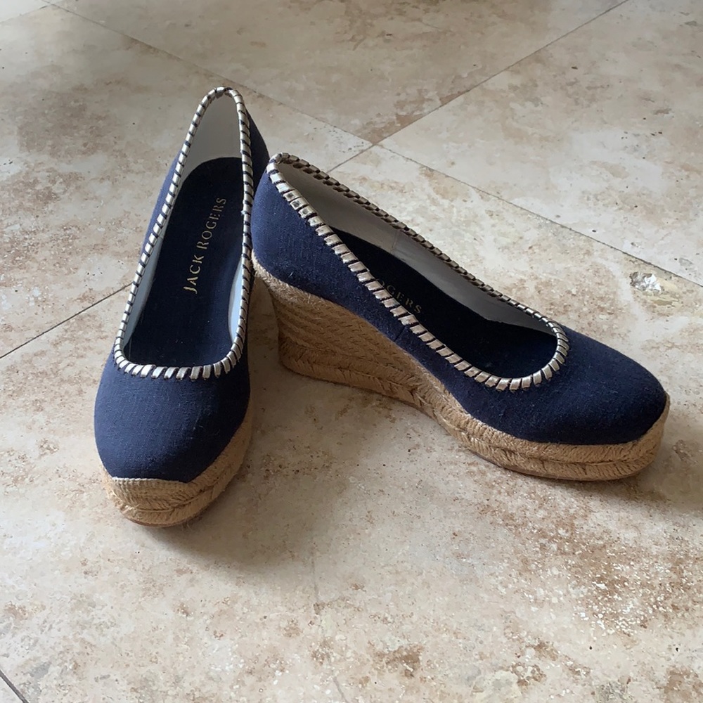 Jack Rogers Palmer Wedge Heels in Denim
